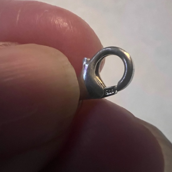 Sale 925 Gold over Silver Hammered Link Bracelet - Picture 7 of 11